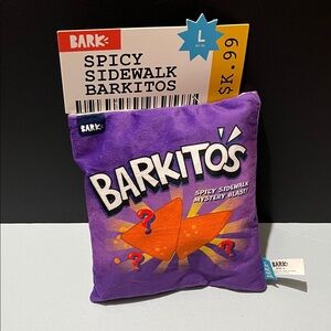 Bark Box Spicy Sidewalk Barkitos L Plush Dog Toy Set Crinkle Squeaker Doritos